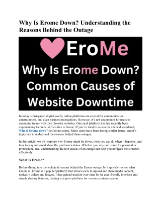 Why Is Erome Down Understanding the Reasons Behind the Outage