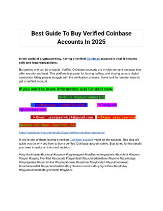 Best Guide To Buy Verified Coinbase Accounts In 2025