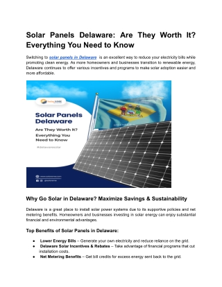 solar panels delaware