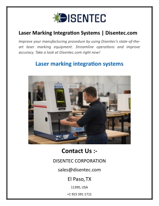 Laser Marking Integration Systems  Disentec.com