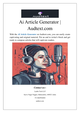 Ai Article Generator | Audtext.com