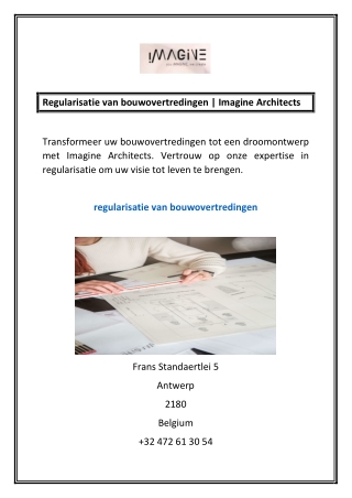 Regularisatie van bouwovertredingen | Imagine Architects