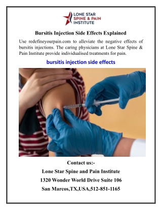 Bursitis Injection Side Effects Explained