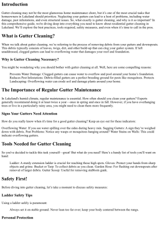 Lakeland's Comprehensive Guide to Residential Gutter Cleaning