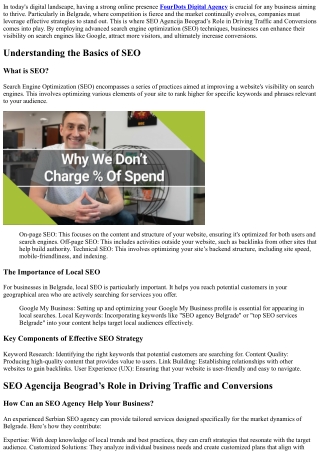 “SEO Agencija Beograd’s Role in Driving Traffic and Conversions”