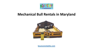 Mechanical Bull Rentals in Maryland