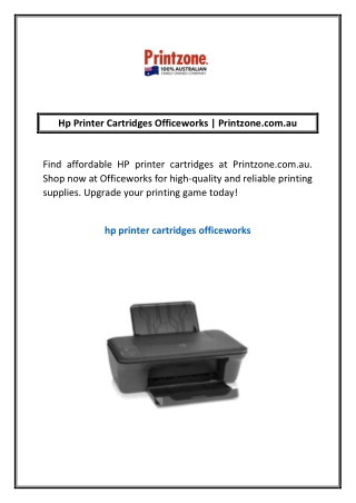 Hp Printer Cartridges Officeworks | Printzone.com.au