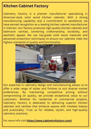 Cabinet factory
