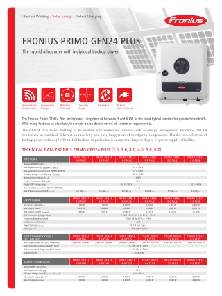 FRONIUS Primo GEN24 Plus – Versatile Hybrid Inverter