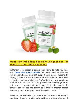 New Probiotics Specially Designed For The Health Of Your Teeth And Gums