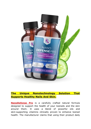 The Unique Nanotechnology Solution That Supports Healthy Nails And Skin.