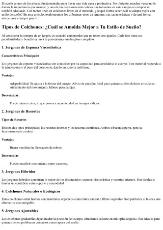 Géneros de Colchones: ¿Cuál se Amolda Mejor a Tu Estilo de Sueño?