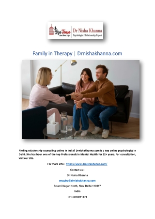 Family in Therapy | Drnishakhanna.com