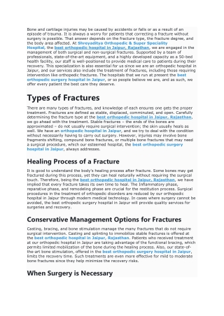 Can a Fracture heal without Orthopedic Surgery