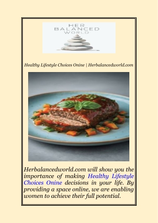Healthy Lifestyle Choices Onine | Herbalancedworld.com