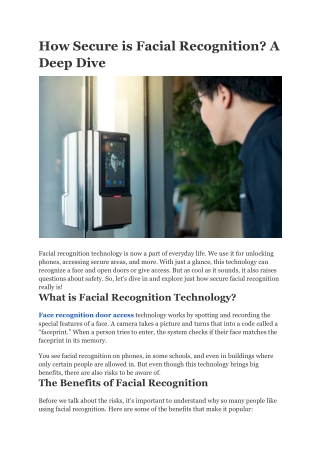How Secure is Facial Recognition? A Deep Dive