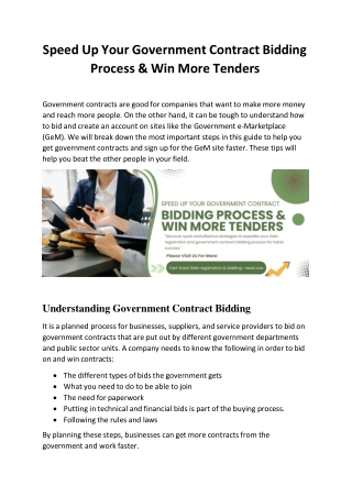 Speed Up Your Government Contract Bidding Process & Win More Tenders