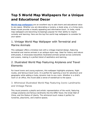 Top 5 World Map Wallpapers