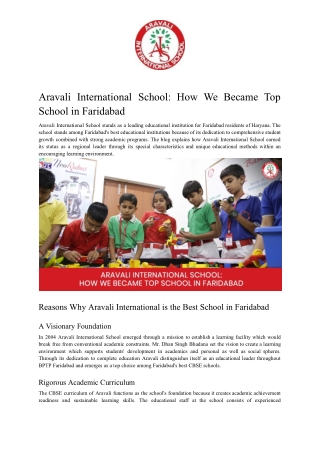 Aravali International School_ How We Became Top School in Faridabad - Aravali Faridabad - Jan'25 (1)