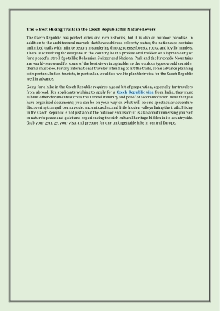 The 6 Best Hiking Trails in the Czech Republic for Nature Lovers