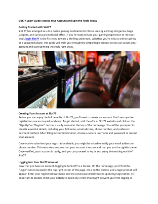 Exploring Slot77 Gacor: Unlocking High Payouts and Winning Strategies