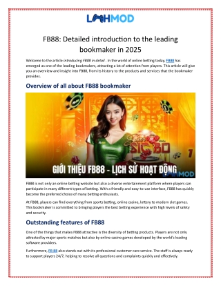 FB88: Detailed introduction to the leading bookmaker in 2025