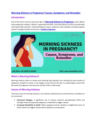 Morning Sickness In Pregnancy | Pregnancy Health Tips