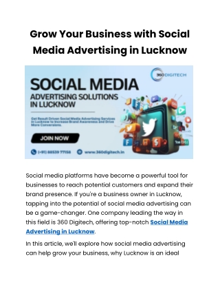 Enhance Your Business with Lucknow's Social Media Advertising