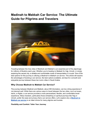 madinah to makkah car service