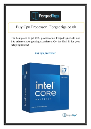 Buy Cpu Processor | Forgedrigs.co.uk