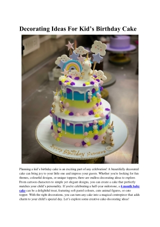 Decorating Ideas For Kid’s Birthday Cake