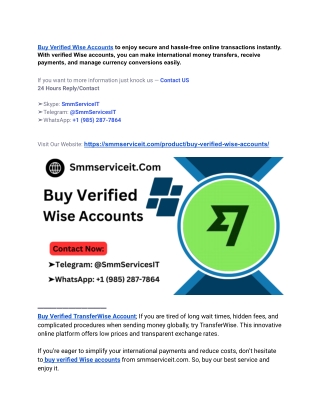 Where is the Best Place to Buy Verified Wise Accounts?