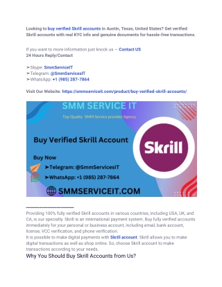 3 Best Sites to Buy Verified Skrill Accounts in 2024