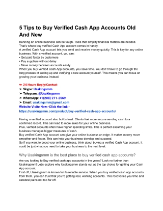5 Tips to Buy Verified Cash App Accounts Old And New