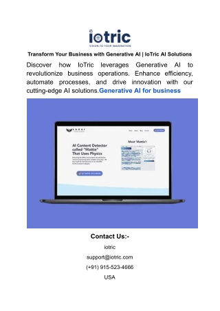 Transform Your Business with Generative AI _ IoTric AI Solutions