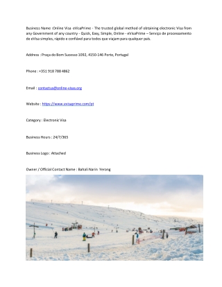 Online Visa  eVisaPrime - The trusted global method of obtaining electronic Visa