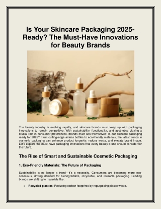 Is Your Skincare Packaging 2025-Ready The Must-Have Innovations for Beauty Brands