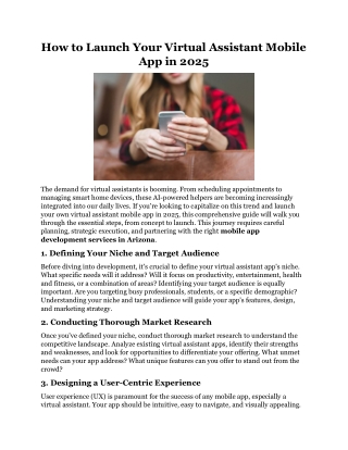 How to Launch Your Virtual Assistant Mobile App in 2025
