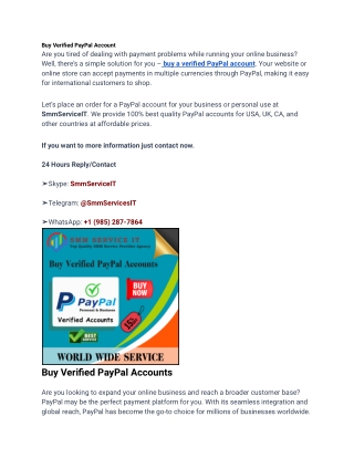 Top 5 Sites to Buy Verified PayPal Accounts (Personal & Business)