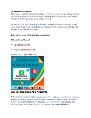 Best Place to Buy Verified Cash App Accounts in Whole Online