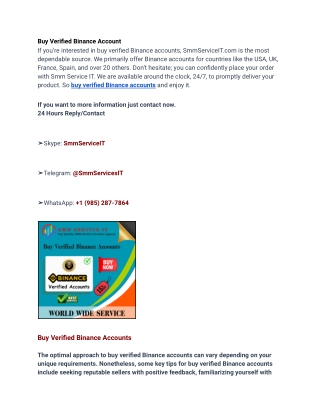 Buy Binance Accounts (100% fully real documents verified)