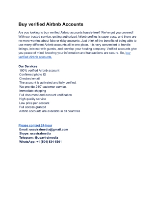 Buy Airbnb Accounts | Boost Your Rental Business (2025)