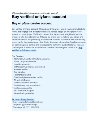 Is it better to create my own verified OnlyFans account?