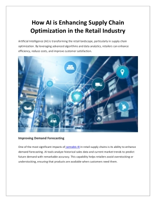 How AI is Enhancing Supply Chain Optimization in the Retail Industry
