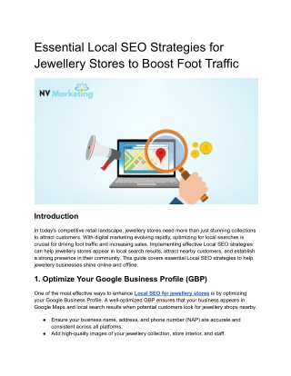 Essential Local SEO Strategies for Jewellery Stores to Boost Foot Traffic