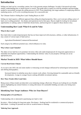 The Ultimate Guide to Selling Raw Land: Finding Buyers in 2025