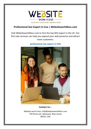Professional Seo Expert In Usa | Websitework4less.com