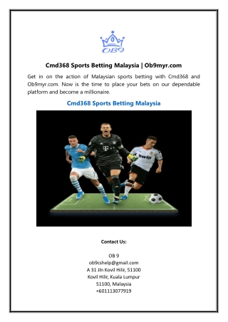 Cmd368 Sports Betting Malaysia | Ob9myr.com