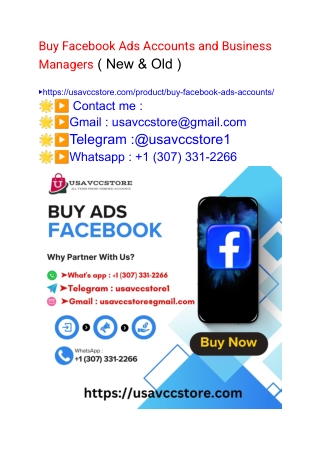 Buy Facebook Ads Accounts and Business Managers ( New & Old )