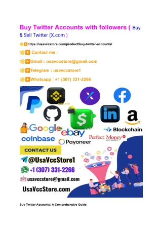 Buy Twitter Accounts with followers( New & Old )